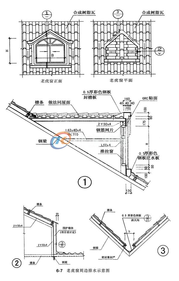 老虎窗排水处理示意图