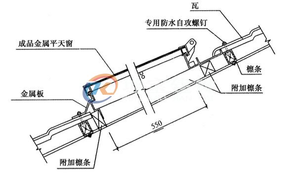 坡屋顶天窗的处理示意图2